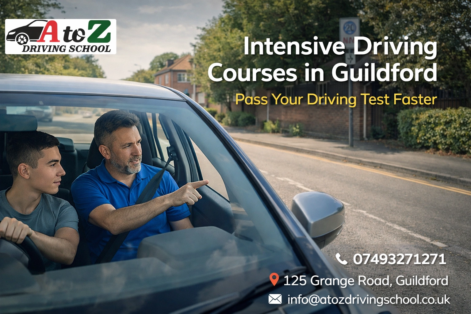 Intensive driving course in Guildford with A to Z Driving School