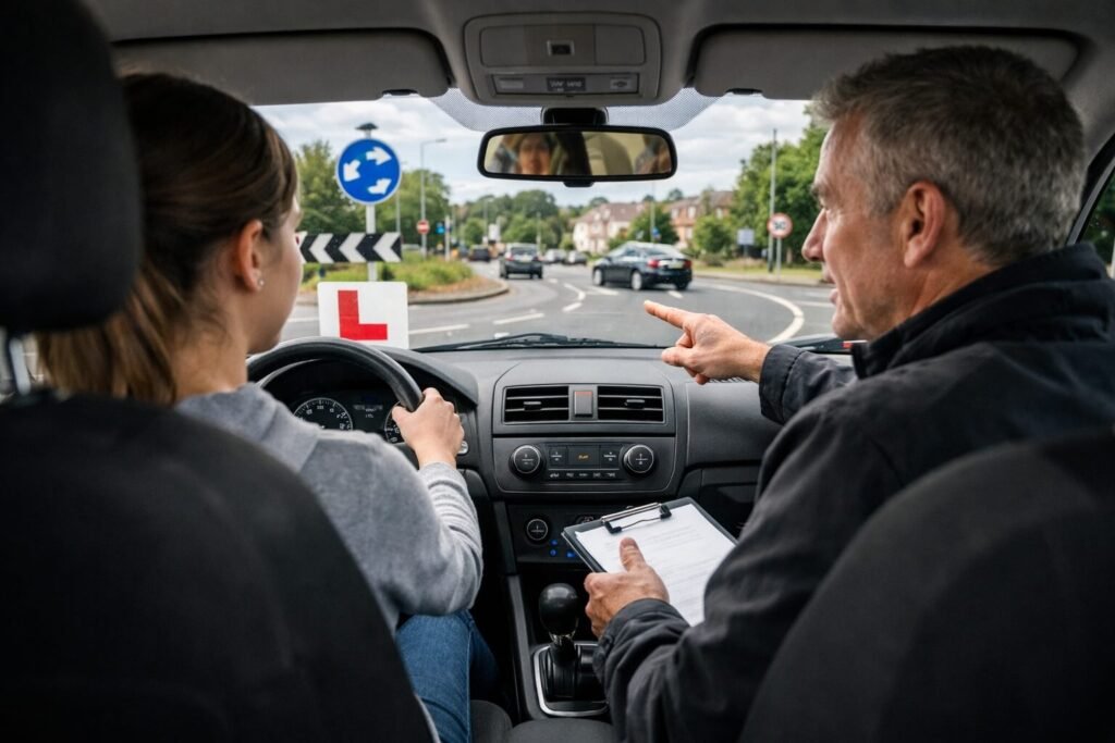 How many driving lessons needed to pass in Guildford with instructor and learner driver