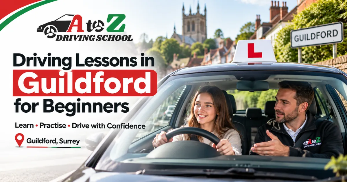 Beginner driving lessons in Guildford with a professional driving instructor