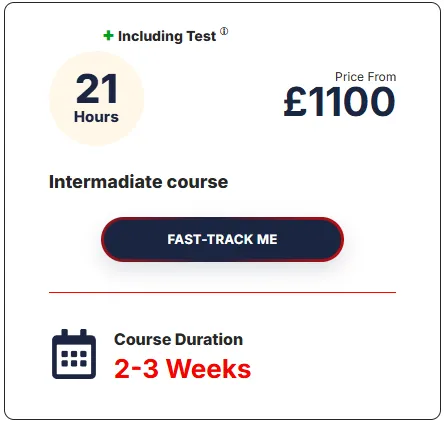 21-hour fast track intermediate driving course with practical driving test preparation