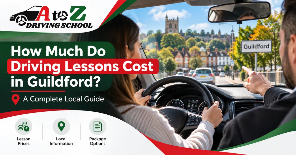 Driving lessons cost in Guildford with a professional instructor