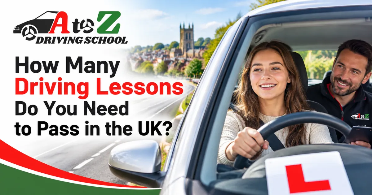 How many driving lessons do you need to pass? Learner driver practising with an instructor in Guildford, UK.